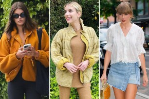 Kaia Gerber, Emma Roberts and Taylor Swift wearing Free People